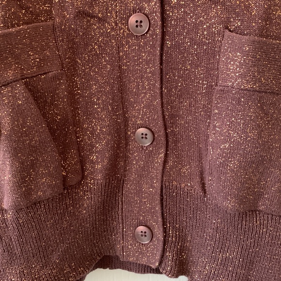 NWT LOFT Gold Sparkle Cardigan Sweater - Picture 8 of 15